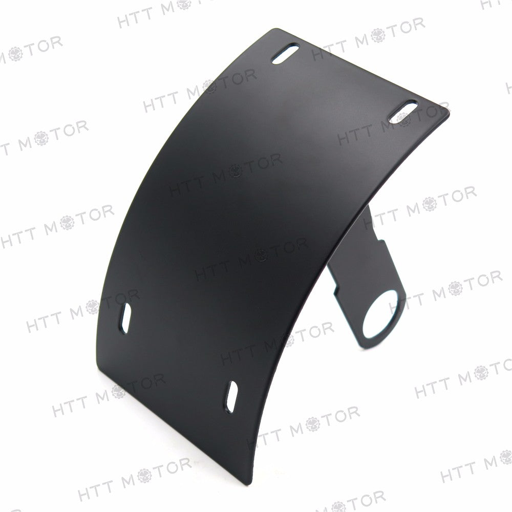 HTTMT- Black Curved License Plate Relocator Frame Bracket Mount Tag Holder for 1" axle