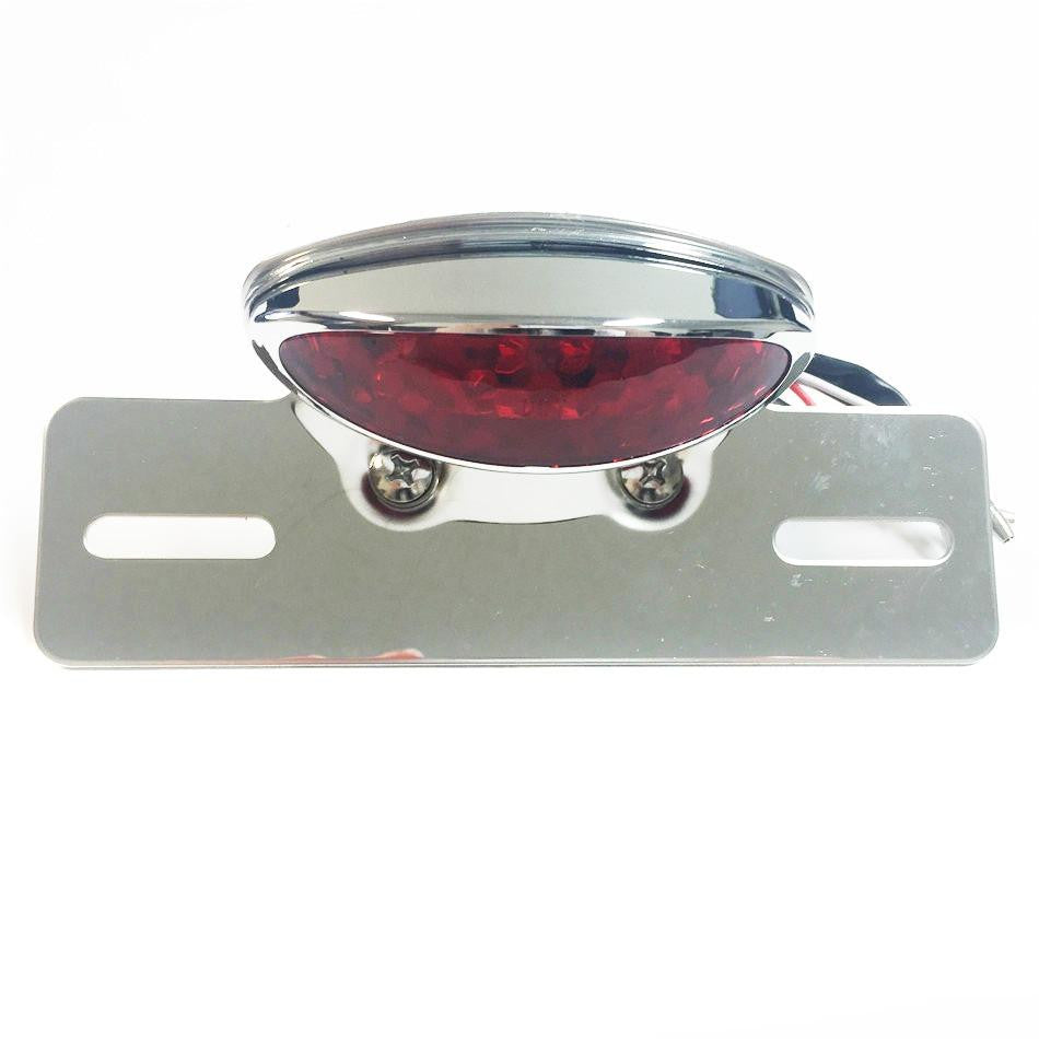 HTT Motorcycel Chrome Red??Integrated??Taillight??License??Plate??Light??Fender??Eliminator??Plate??For??Harley??Honda??Yamaha??Suzuki??Kawasaki