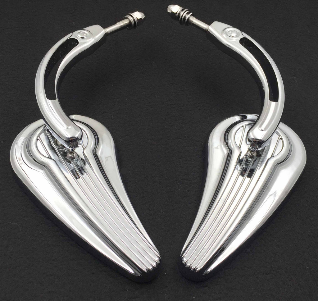 HTT Motorcycle Chrome Raindrop Side Mirrors For 1984 and up Harley Davidson Street 500 750 Low Rider SuperLow Iron 883 1200 Custom Roadster XL883R XL1200V FLS FLSTF