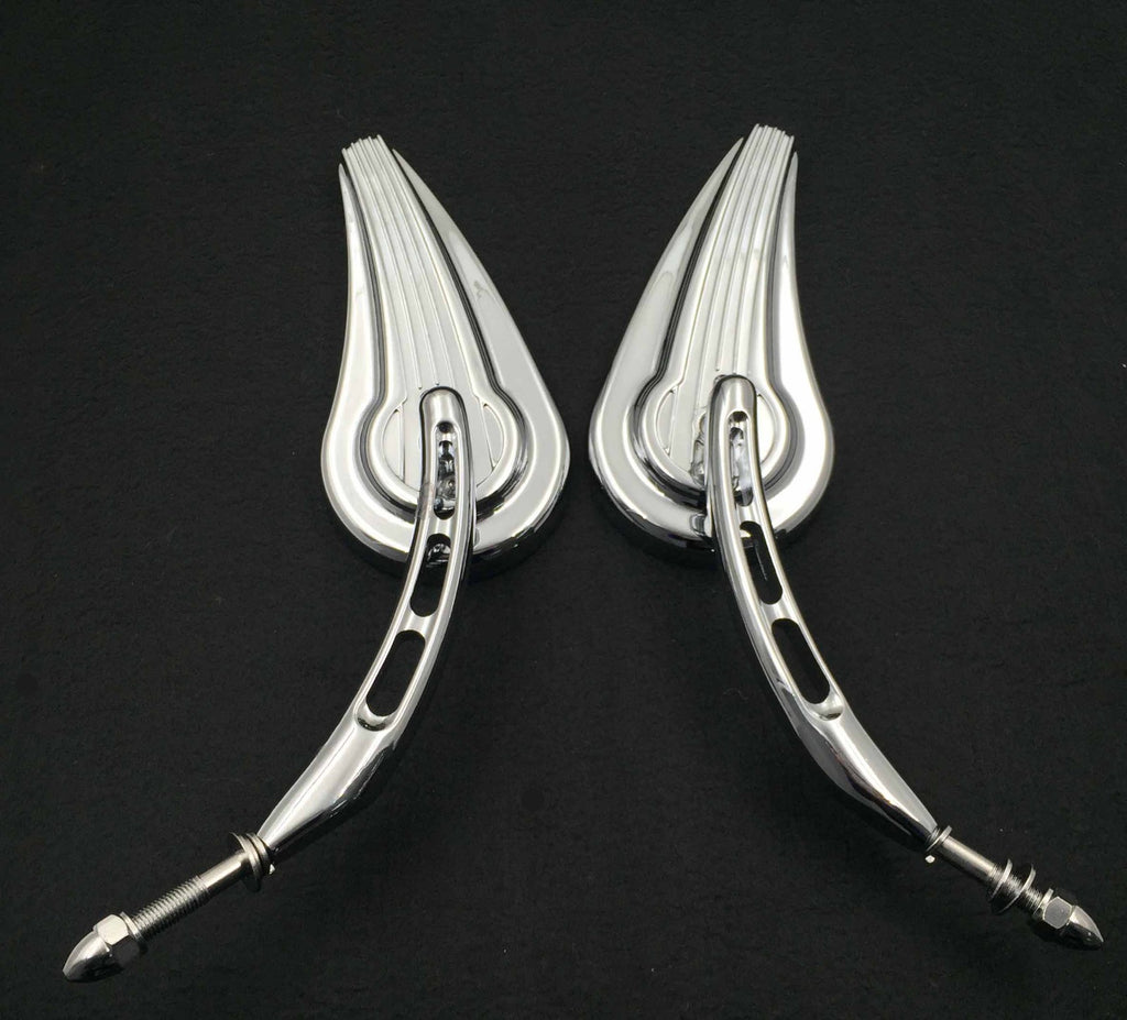 HTT Motorcycle Chrome Raindrop Side Mirrors For Harley Davidson 1982-later all models (except VRSCF,2014-later FLHTKSE,FLHRSE6, FLHR and FLHRC models and XL1200X mounted below the handlebars)