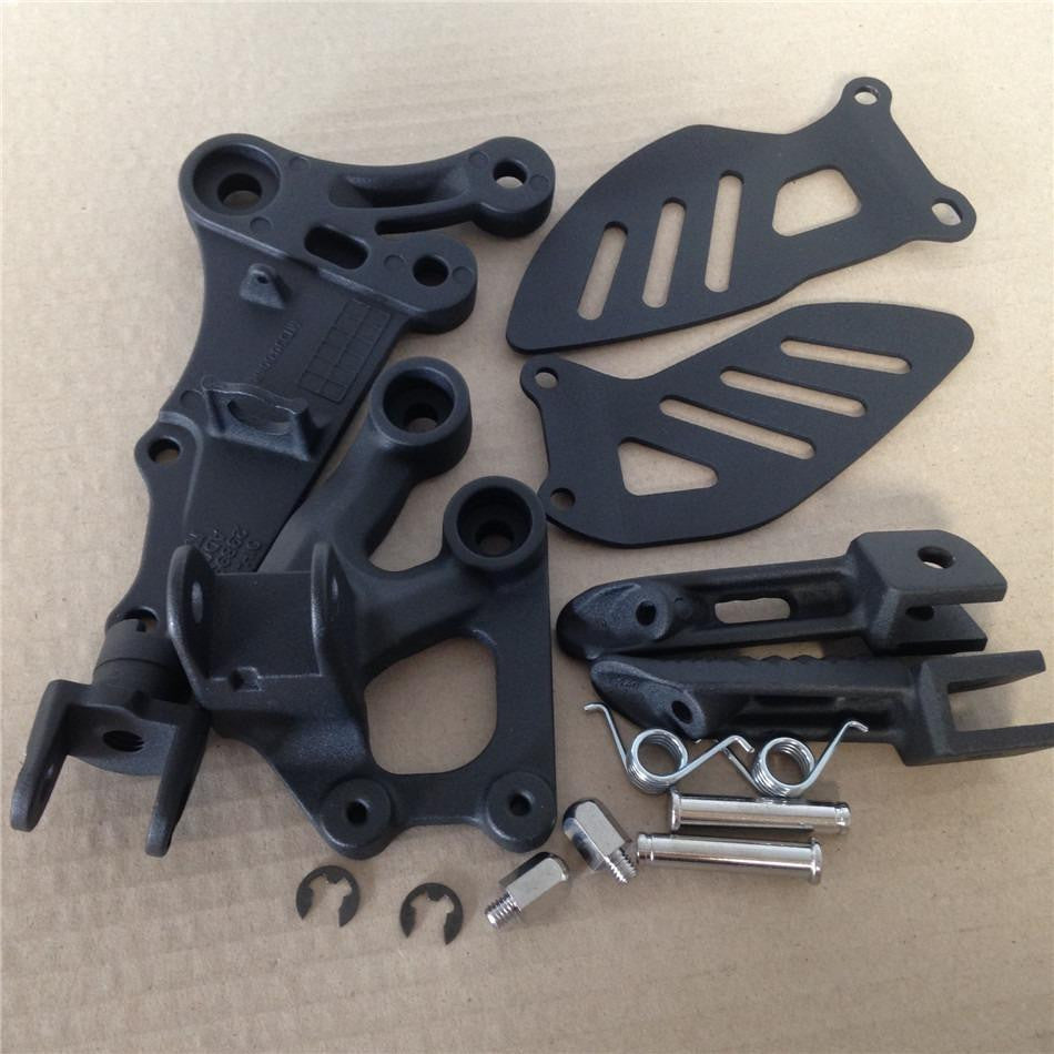 Black Front Rider Foot Pegs Bracket Fit For Suzuki Gsxr600 Gsxr750 2006-2010