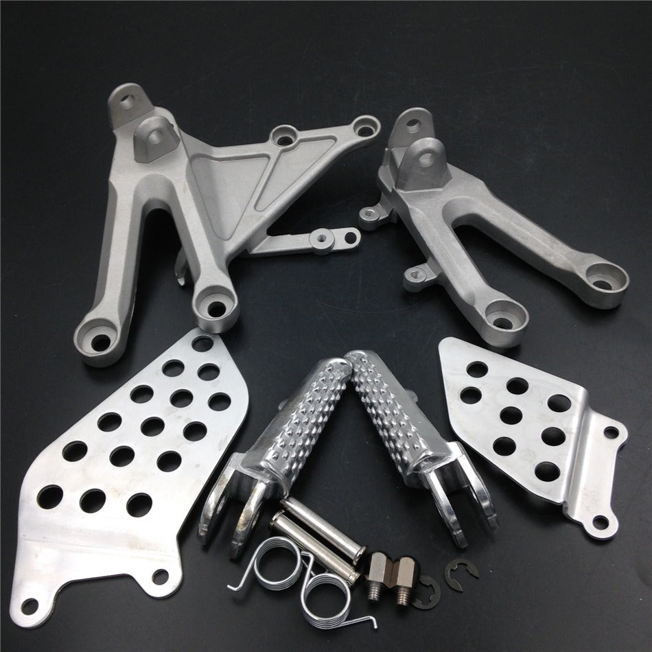 SILVER Front Rider Foot Pegs Bracket Fit For Honda Cbr1000Rr 2004 2005 2006 2007