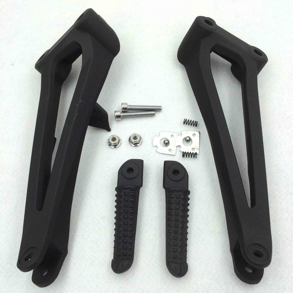 HTT Motorcycle Black Rear Footrest Foot Pegs Brackets For 2009 2010 2011 Yamaha YZF-R1