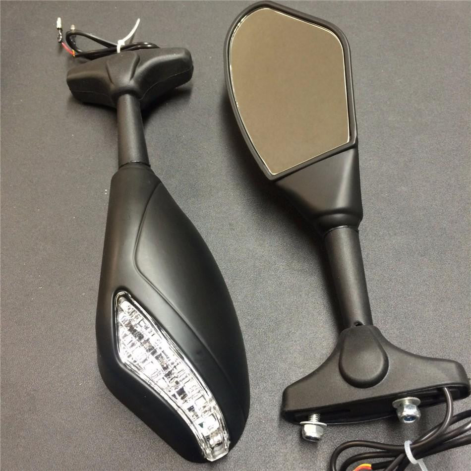 For Suzuki GSXR Hayabusa Kantana Matte Black See description for detail Integrated Led Turn Signals Side Mirrors