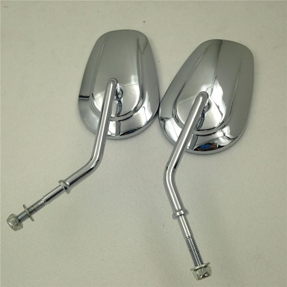 Chrome Rearview Shining Shining Mirrors For Harley Davidson FLSTC FXDB DYNA FXDF FLSTF 8mm By HTT