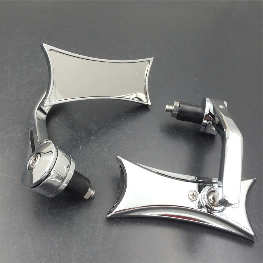 Universal fit for  Honda/Suzuki/Kawasaki/Yamaha/Harley for any 7/8" or 1" diameter handle about any motorcycle electric car chrome mirrors