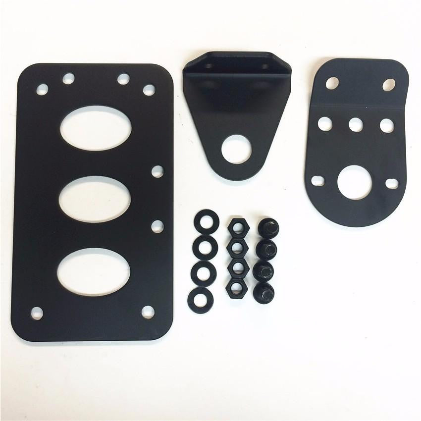 Black Horizontal Side Mount License Plate Bracket with Red Taillight Fits most custom Applications Harley Metric Bikes Choppers See picture for detail measurement