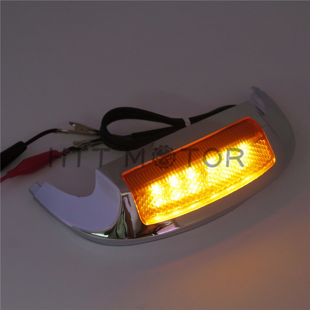 HTTMT- Front LED Fender Tip Light Oranged Lens for Harley Street Glide FLHX 14-16 17