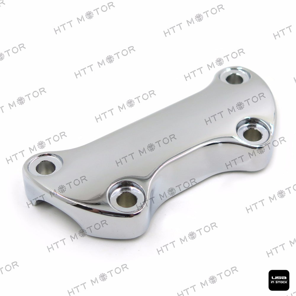 HTTMT- Smooth Handlebar Clamp Riser For Harley 74-06 XL FX FXR FX Dyna FX Softail Chrome