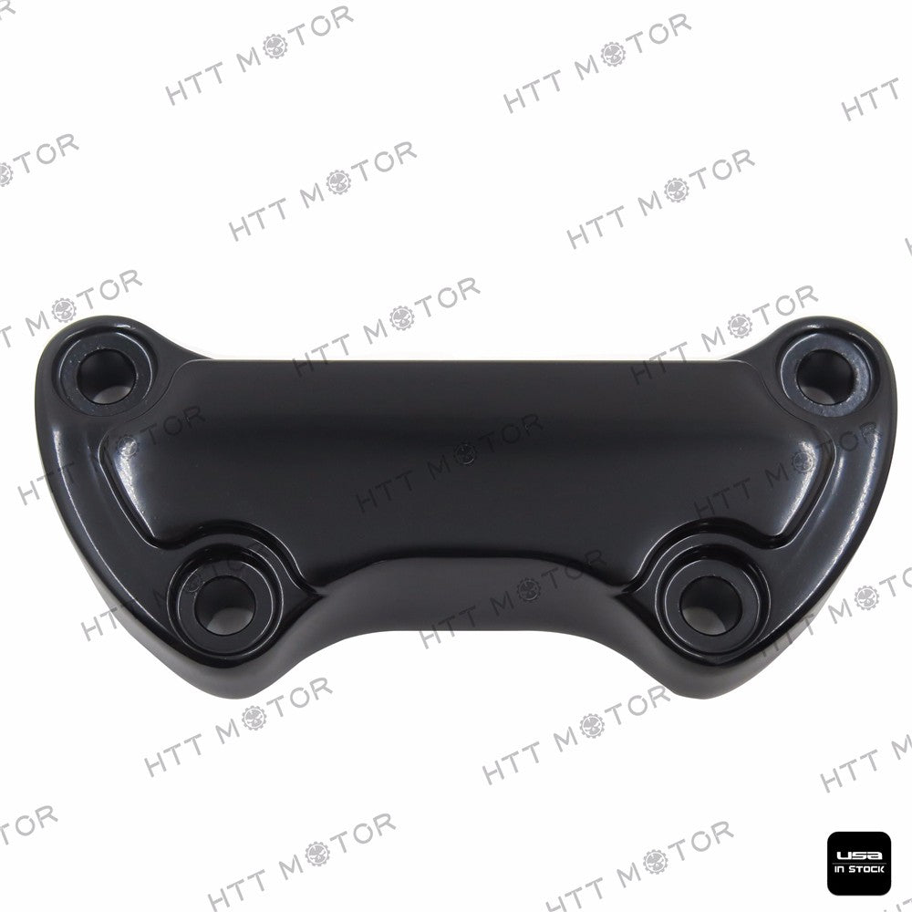 HTTMT- Black Scalloped Handlebar Riser Clamp For Harley Sportster 883 Dyna Super Glide