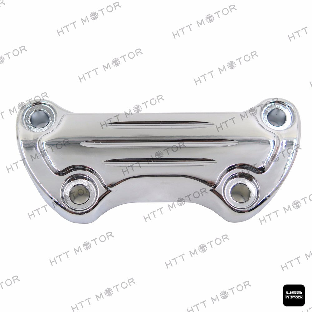 HTTMT- Scalloped Handlebar Riser Clamp Chrome For Harley Sportster 1200 Low Rider FXRS