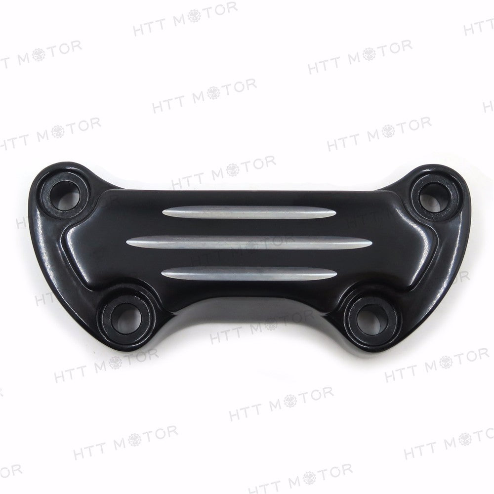 HTTMT- Scalloped Handlebar Riser Clamp For Harley Sportster 1200 Low Rider FXRS Black