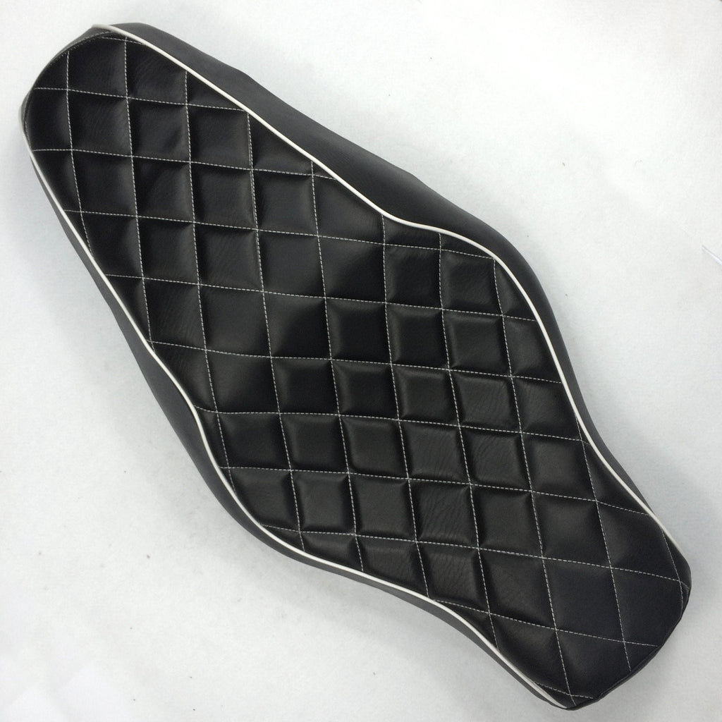 HTT Motorcycle Black Custom Driver Passenger 2-up Diamond Stitch Style Leather Seat For 2005 2006 2007 2008 2009 2010 2011 2012 2013 Harley Davidson XL883N XL883L XL883X