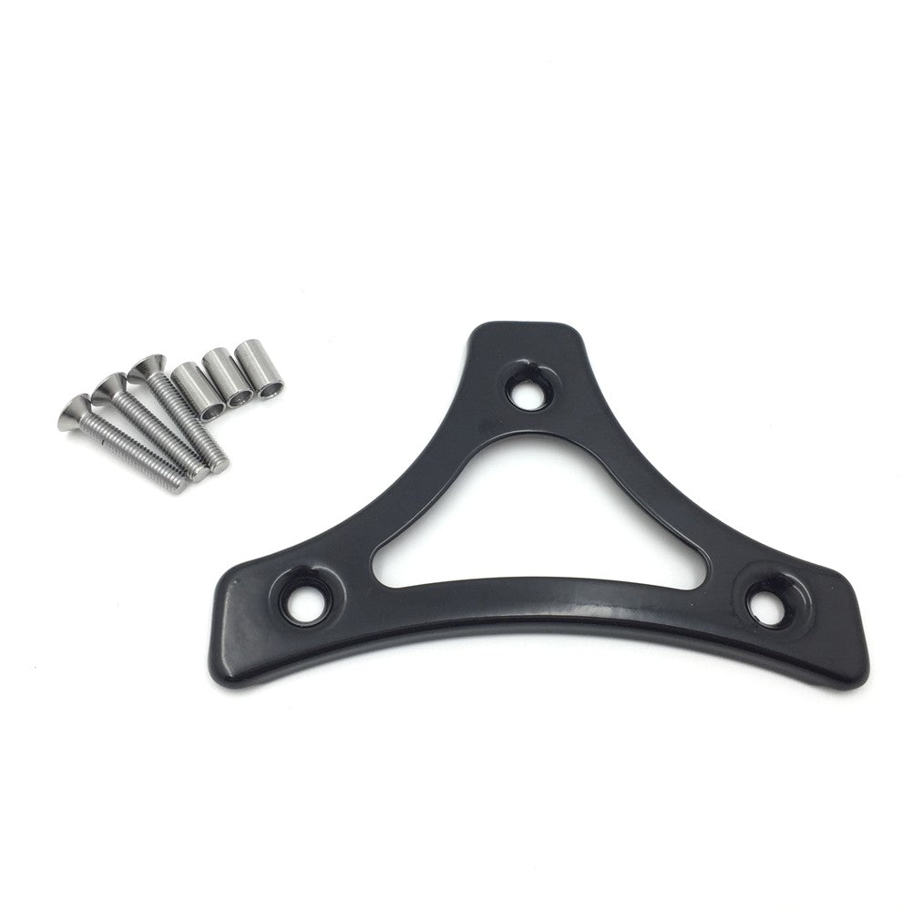 Motorcycle Gloss Black Sissy Bar Backrest Pad Mount Kit w/ Plate For '09-'17 Harley Touring