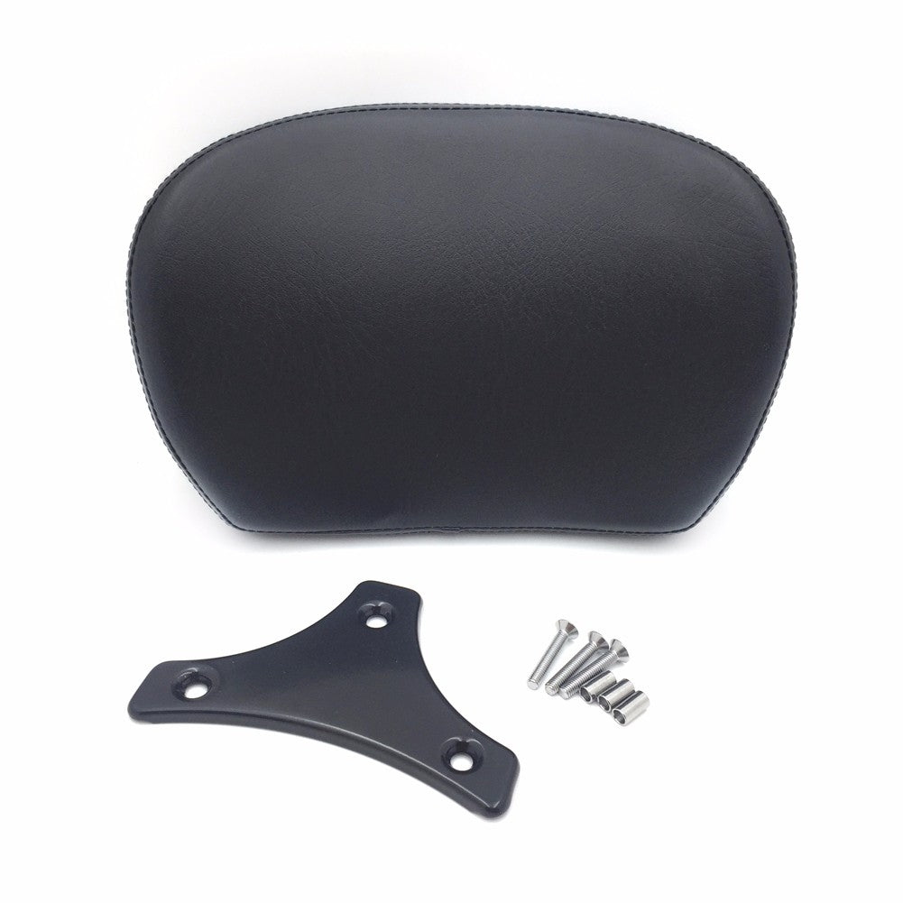 Motorcycle Gloss Black Cushion Backrest Pad Mount Kit w/ Plate For 1997-2017 Harley Touring