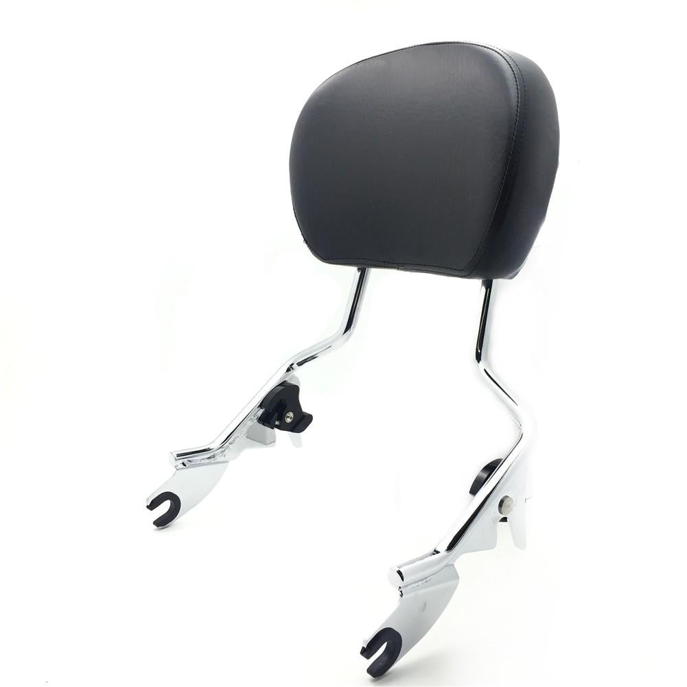 Adjustable Chrome Backrest Sissy Bar w/ pad For Harley Touring FLHR- Road King