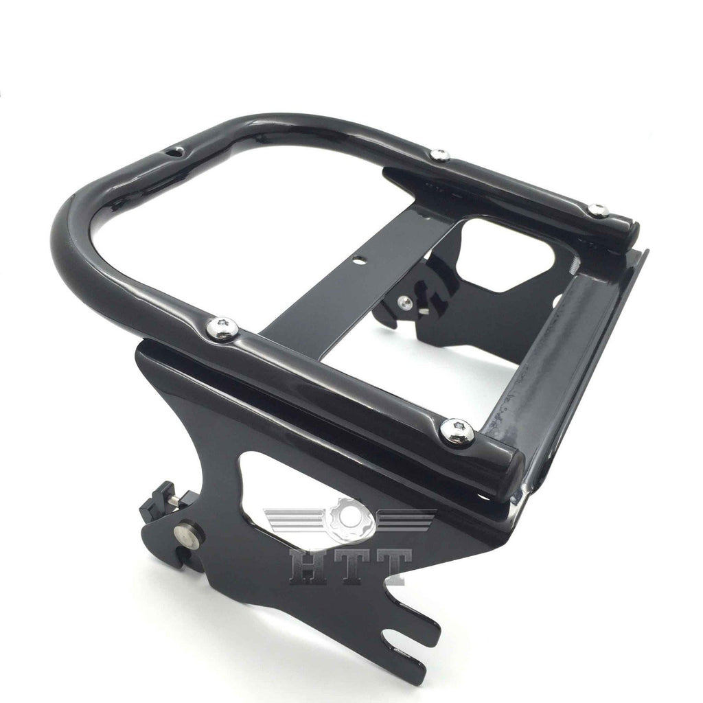 HTT Motorcycle Black Detachable Two Up Tour-Pak Mounting Bracket Luggage Rack For 1997-2008 Harley Davidson Touring Model( Road King FLHR/ Road Glide FLTR)