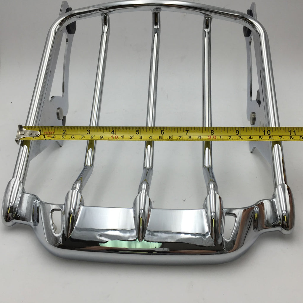 HTT Motorcycle Chrome Two-UP Air Wing Luggage Rack Mounting For Harley