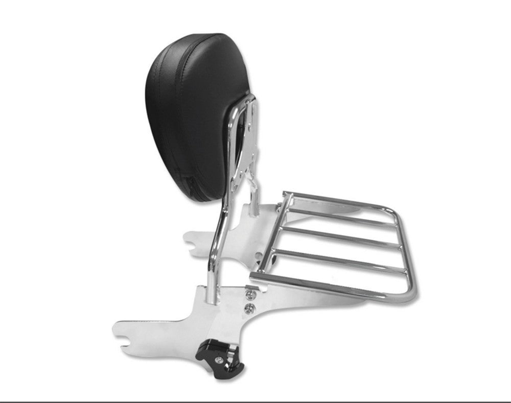 HTTMT- Backrest Sissy Bar w/ Luggage Rack for 97-08 Harley Road King FLHT FLHX FLTR Chrome