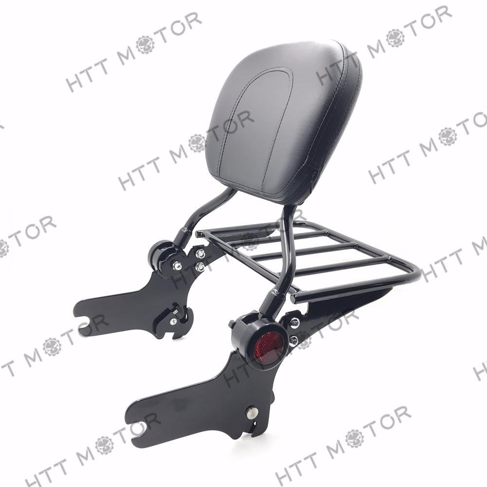 Adjustable Detachable Backrest Sissy Bar w/ Luggage Rack for 97-08 Touring Black