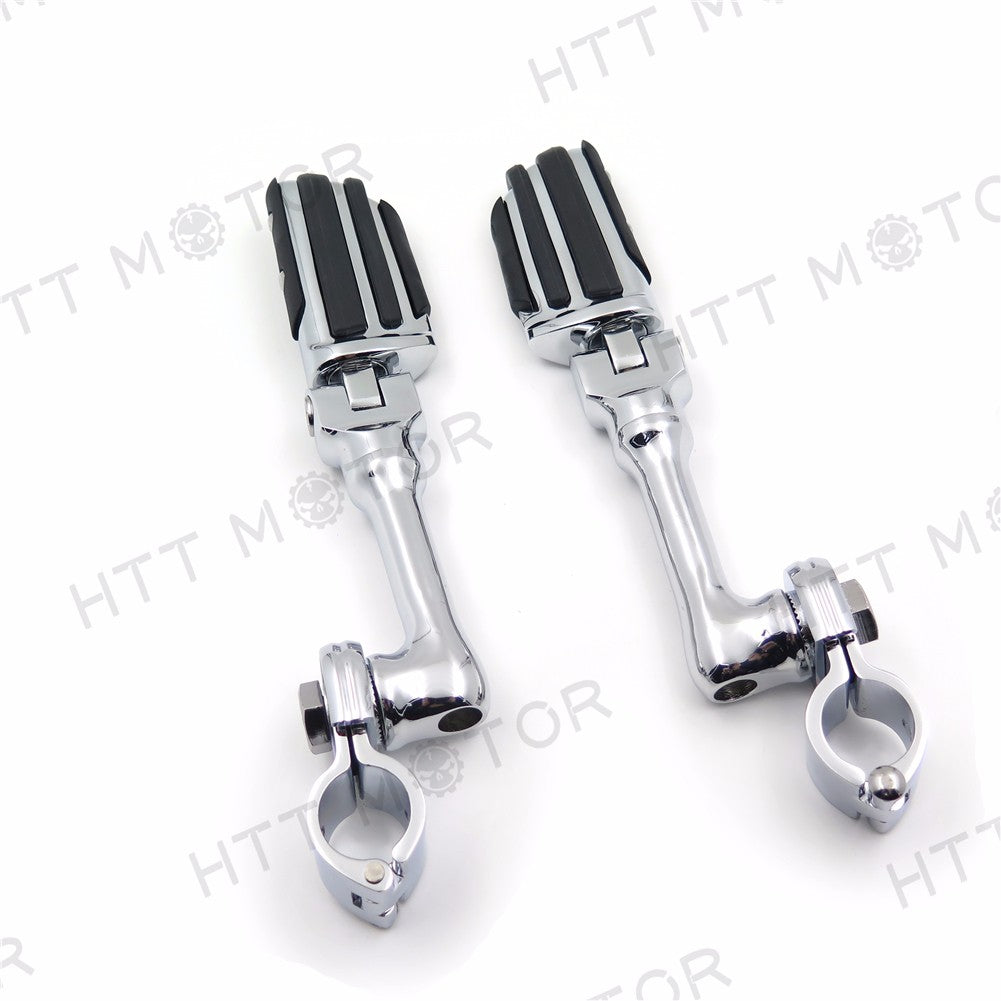 Lightning Long Angle Adjustable FootPeg 1" 25mm For Triumph Rocket/Yamaha Chrome