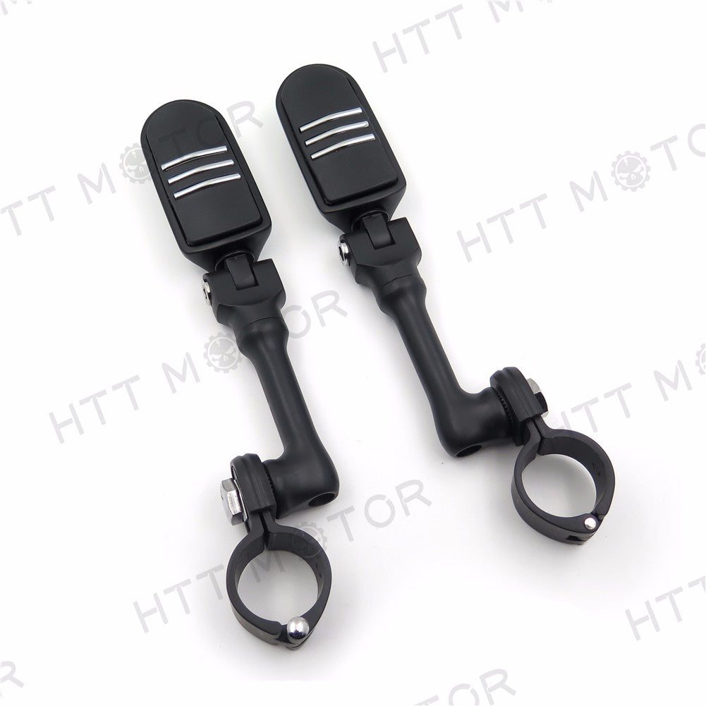 Lightning Long Angle Adjustable FootPeg For Triumph Rocket/Yamaha 1-1/2" Black