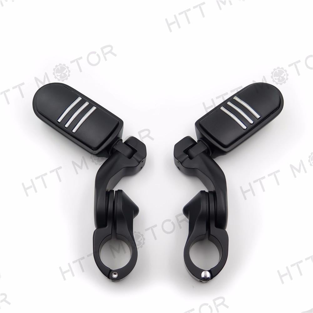 2.5" Short Angled Adjustable FootPeg Kit For 1.25" Engine Guard Harley Road King