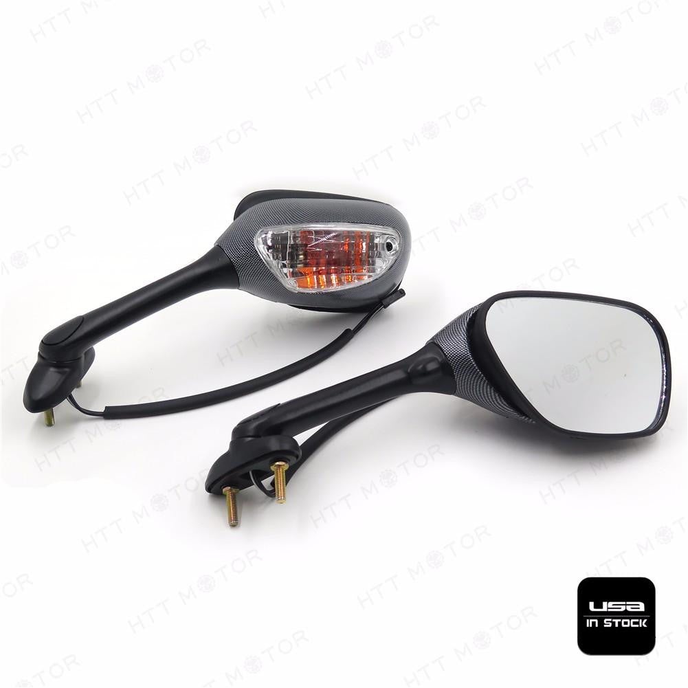 Carbon Integrated Turn Signal Mirrors For Suzuki GSXR 600 750 1000 2006-2008