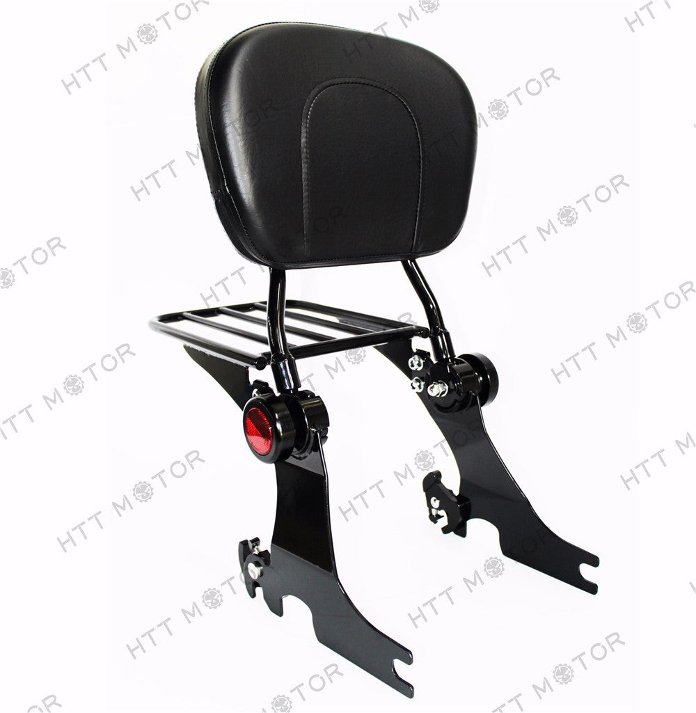 HTTMT- Adjustable Detachable Backrest Sissy Bar w/ Luggage Rack For HD Sportster 94-03