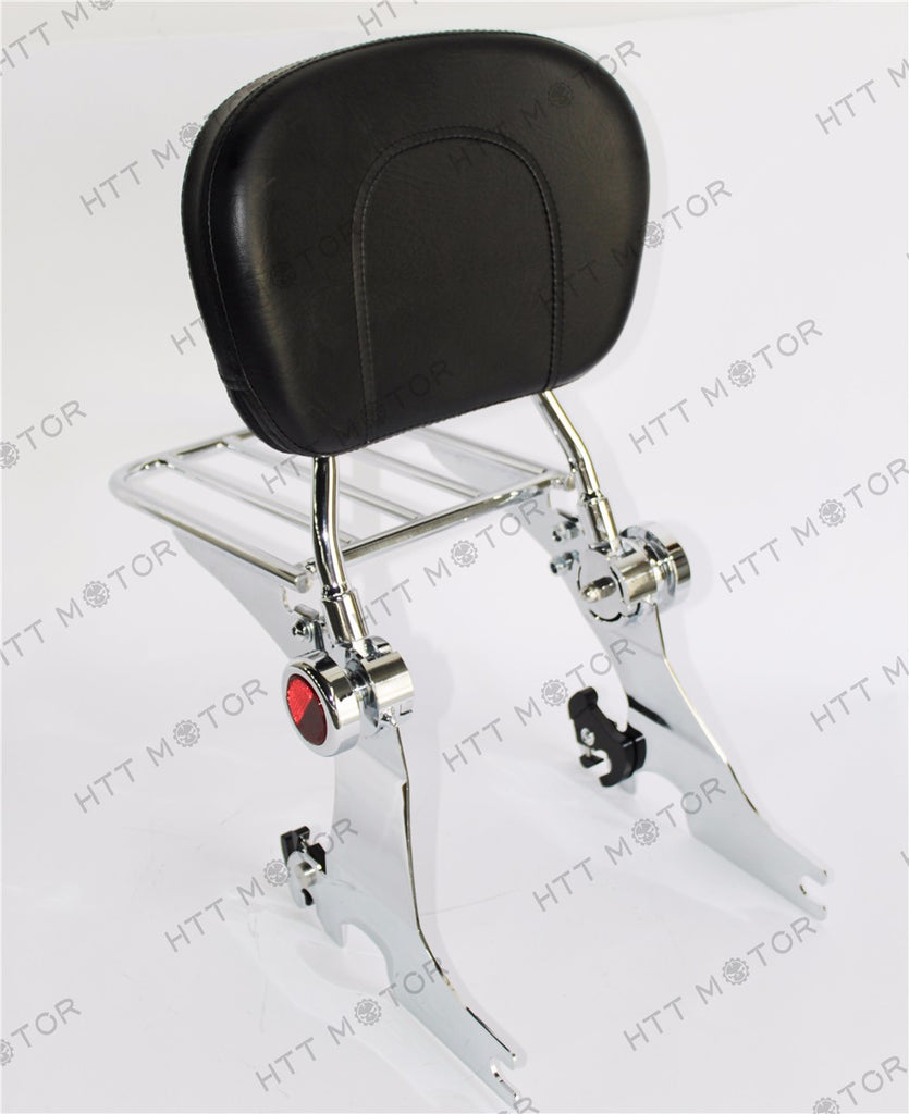 HTTMT- Detachable Backrest Sissy Bar Luggage Rack For Harley Sportster 94-03 Adjustable