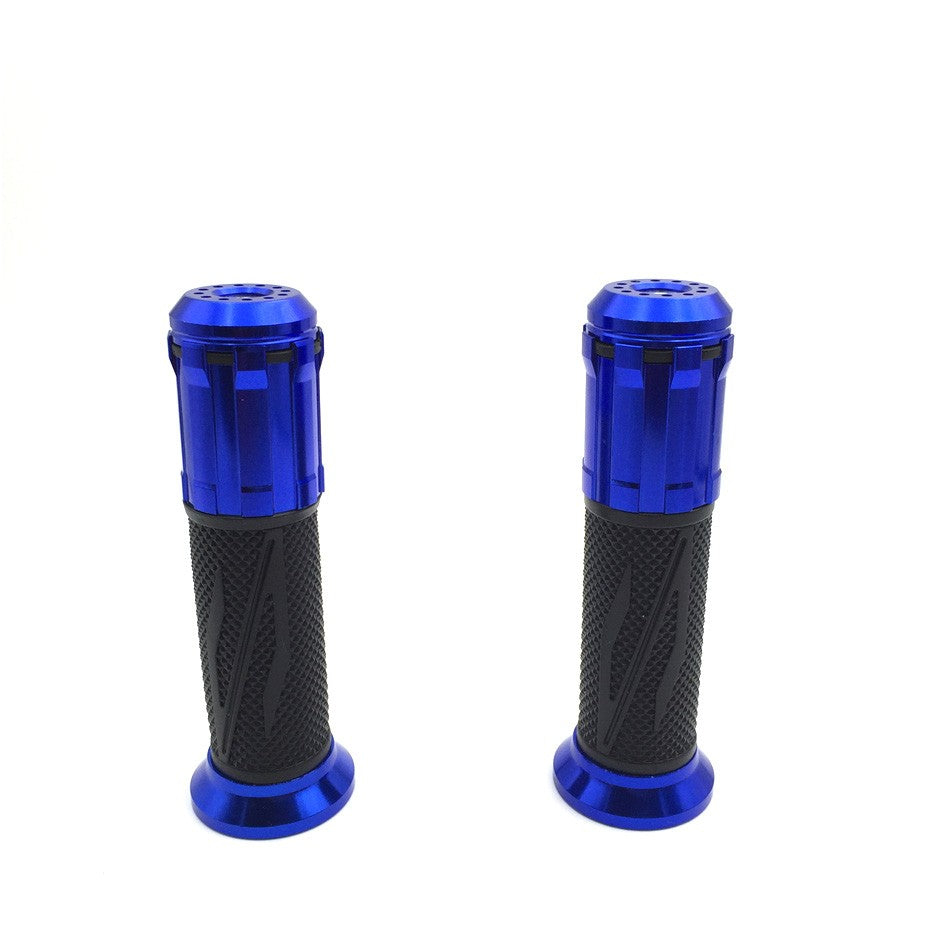 HTT Motorcycle Blue CNC "s" on Rubber Hand Grips Fit For BMW S1000RR Aprilia Buell Ducati Panigale Honda CBR Yamaha Kawasaki Ninja Suzuki with 7/8" Standard Handlebars