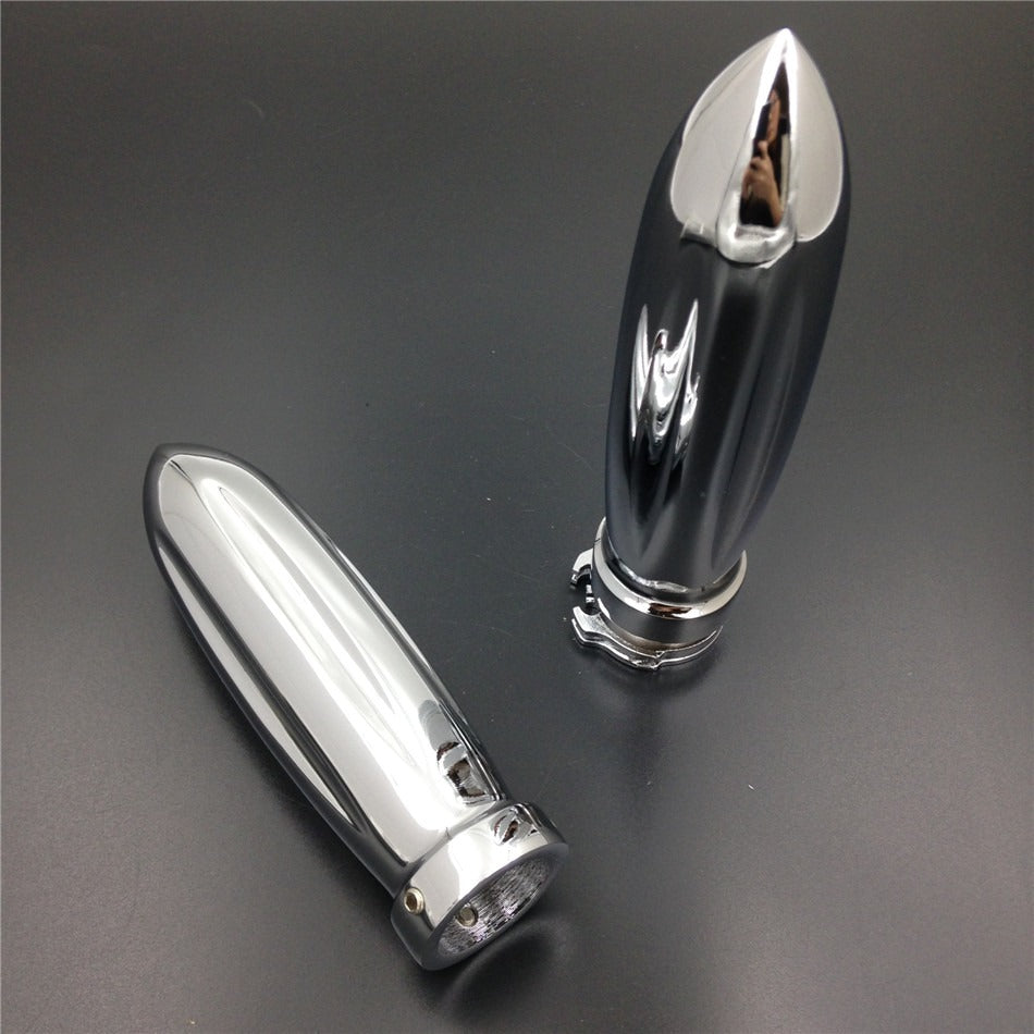 HTT- Chrome Motorcycle Bullet Shape 1" Hand Grips For Honda Shadow 1100 Spirit Sabre Aero ACE /Shadow 750 Spirit Aero ACE/ VTX 1800