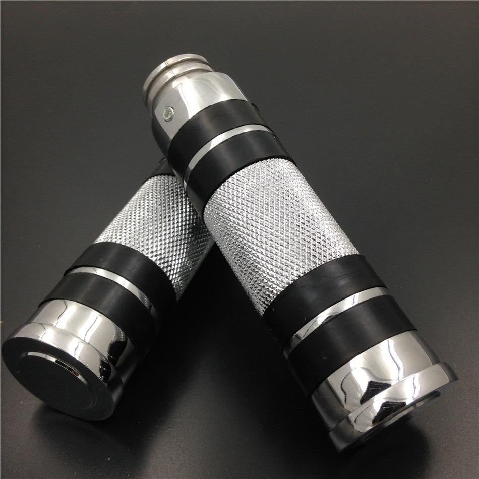 HTT Chrome Motorcycle 7/8" 22mm  Hand Grips Fit For Kawasaki Vn Vulcan Classic Drifter 800