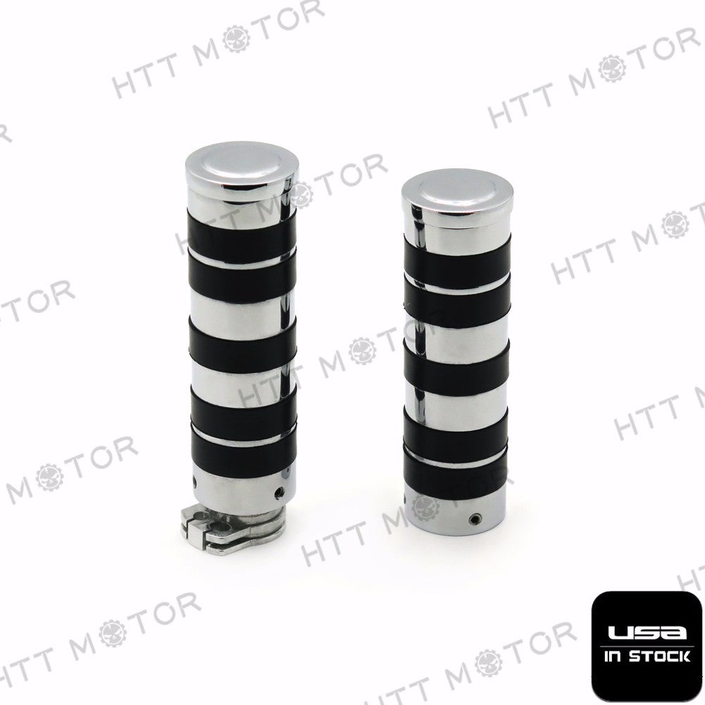 HTTMT- Chrome 7/8" 22mm Hand Grips Metal Fit For Kawasaki Vn Vulcan Classic Drifter 800