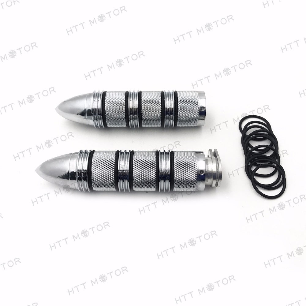 HTTMT- Pair Chrome Aluminum Alloy Motorcycle 7/8" 22mm Handlebar Hand Grip fits Harley