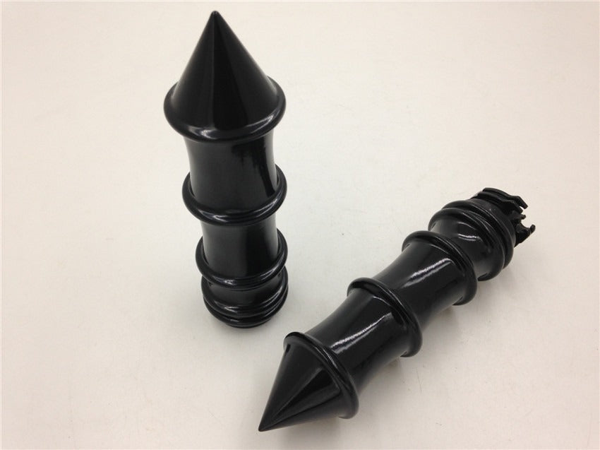 HTT- Motorcycle Black Skeleton Spike 1" 25mm Hand Grips For Harley Davidson Road King/XL Sporster/ Honda Spirit 750