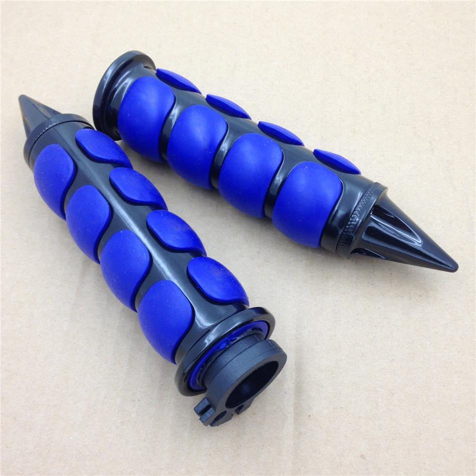 HTT Motorcycle Black Blue 1" 25mm Handlebar Grips Fit For Harley V-Rod Night Street V Rod Kawasaki Nomad 1500 Fi Suzuki Volusia 800 Yamaha V Star 650