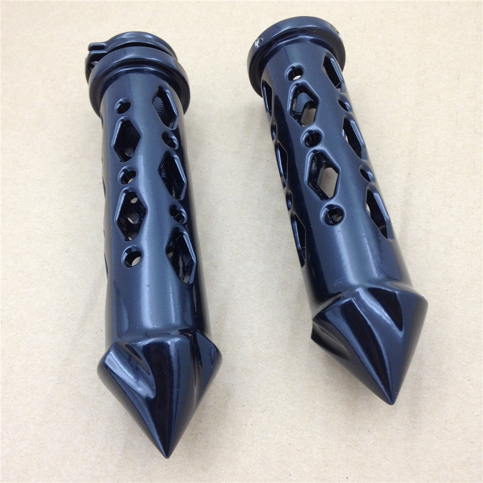 HTT- Style 121- 7/8" 22mm CNC Made Black Spike Hand Grip For Suzuki GSXR 600 750 1000 Hayabusa (All Models and Years)