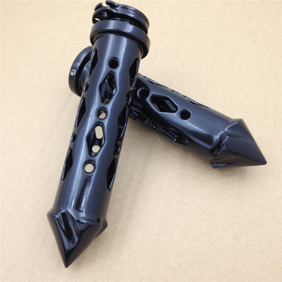 HTT- Style 121- 7/8" 22mm CNC Made Black Spike Hand Grip For Honda CBR 600 F3 F4i 900 929 954 1000 RR ( All Models and Years)