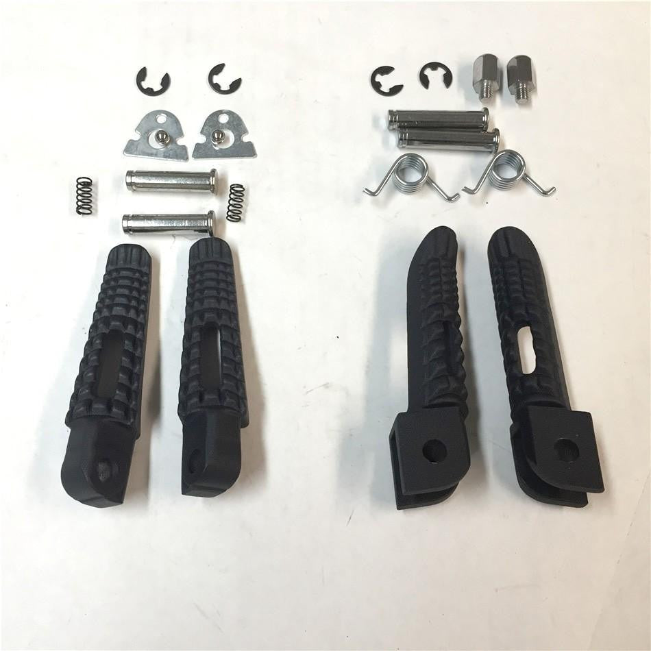 Black Front Rear Foot Pegs Footrest Kit For Suzuki GSXR 600 750 2000-201 GSXR 1000 2000-2011