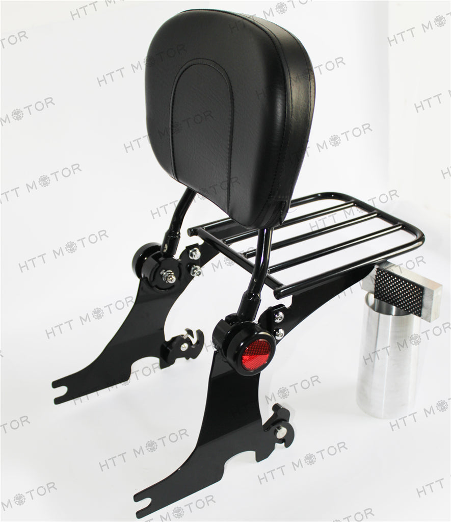 HTTMT Skull Detachable Backrest Sissy Bar Luggage Rack For HD Sportster 94-03 Adjustable