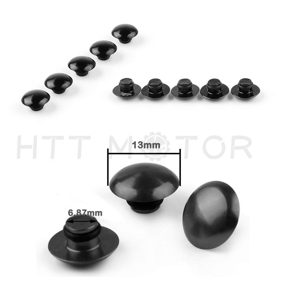 10Pcs Black Motorcycle Universal M8 8MM Hex Socket Bolt Screw Cover Cap