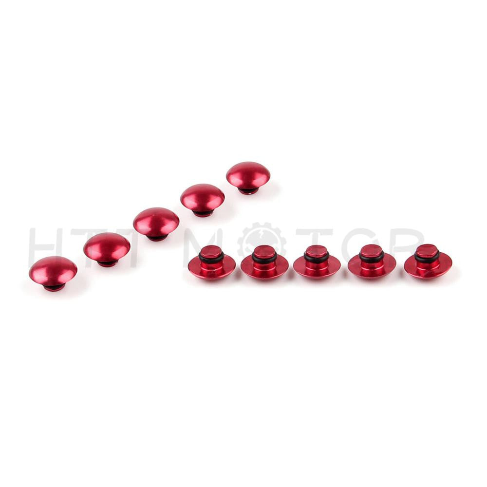 10 PCS Universal Hex Socket Bolt Screw Nut Head Cover for M8 8MM Red