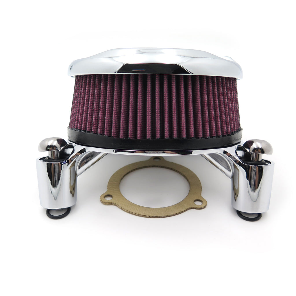 HTT Motorcycle Chrome Skull Grille Air Cleaner Intake Filter System Kit For 16-later FXDLS Softail 08-later Touring and Trike Fat Boy CVO Softail Deluxe Electra Glide Tri Glide