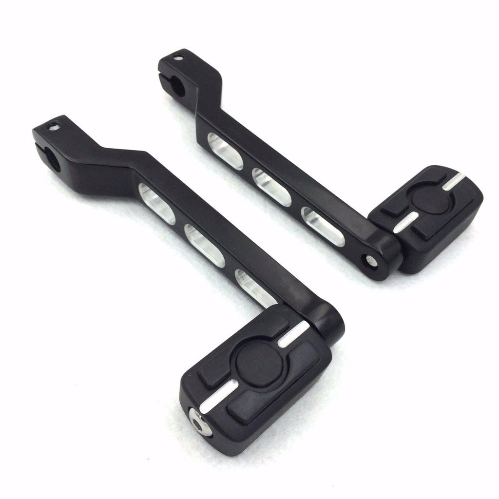 HTT Motorcycle Black Aluminum Heel/Toe Shift Levers with Grooved Skull Shifter Pedals Pegs For Harley Davidson Heritage Softail FLST 1986-later