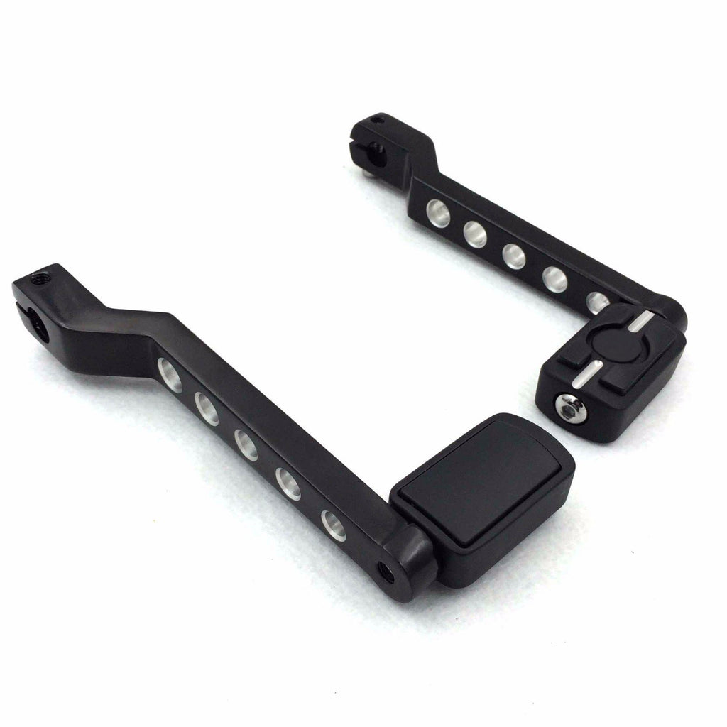 HTT Motorcycle Black Grooved Skull Pegs w/ Hollow-out Heel/Toe Shift Levers Gear Shift Pedal Lever For Harley Davidson Trike 2008 and later