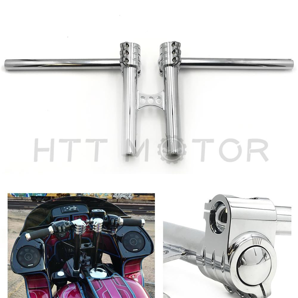 Adjustable 8" Chrome Clip Splitter Handlebars for Harley Dyna FXR Sportster Custom