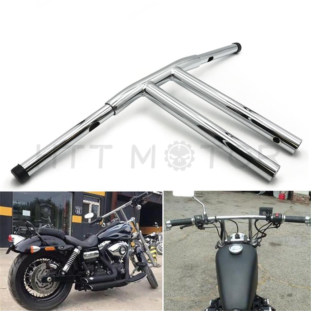 12" Rise T-Bars Handlebar Drag Bar For Harley 96-17 Sportster Dyna Softail Chrome