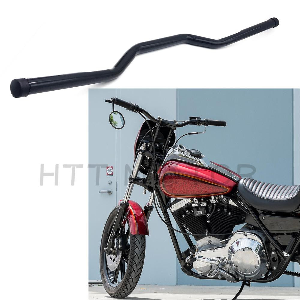 1" Black Tracker Bars Handlebars Dimpled for Harley Dyna Sportster