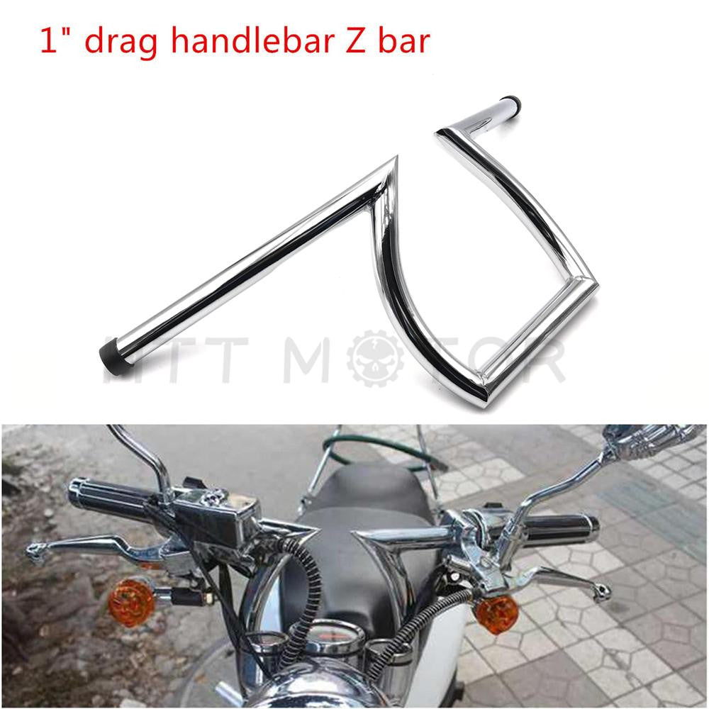 Cruiser Z-Bar Handle Bars 1" Chrome For Harley XL Sportster 1200 883 Custom